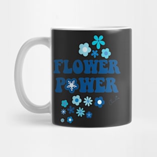 Beautiful Cool Blues Flower Power Seamless Pattern Print Mug